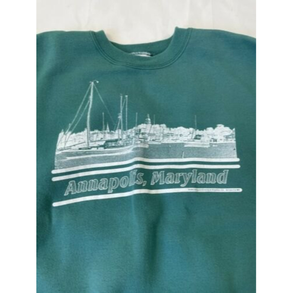 Vintage 90s Lee Sport Heavyweight Annapolis, Maryland Boat Marina 1993 Sweater L - Picture 2 of 7